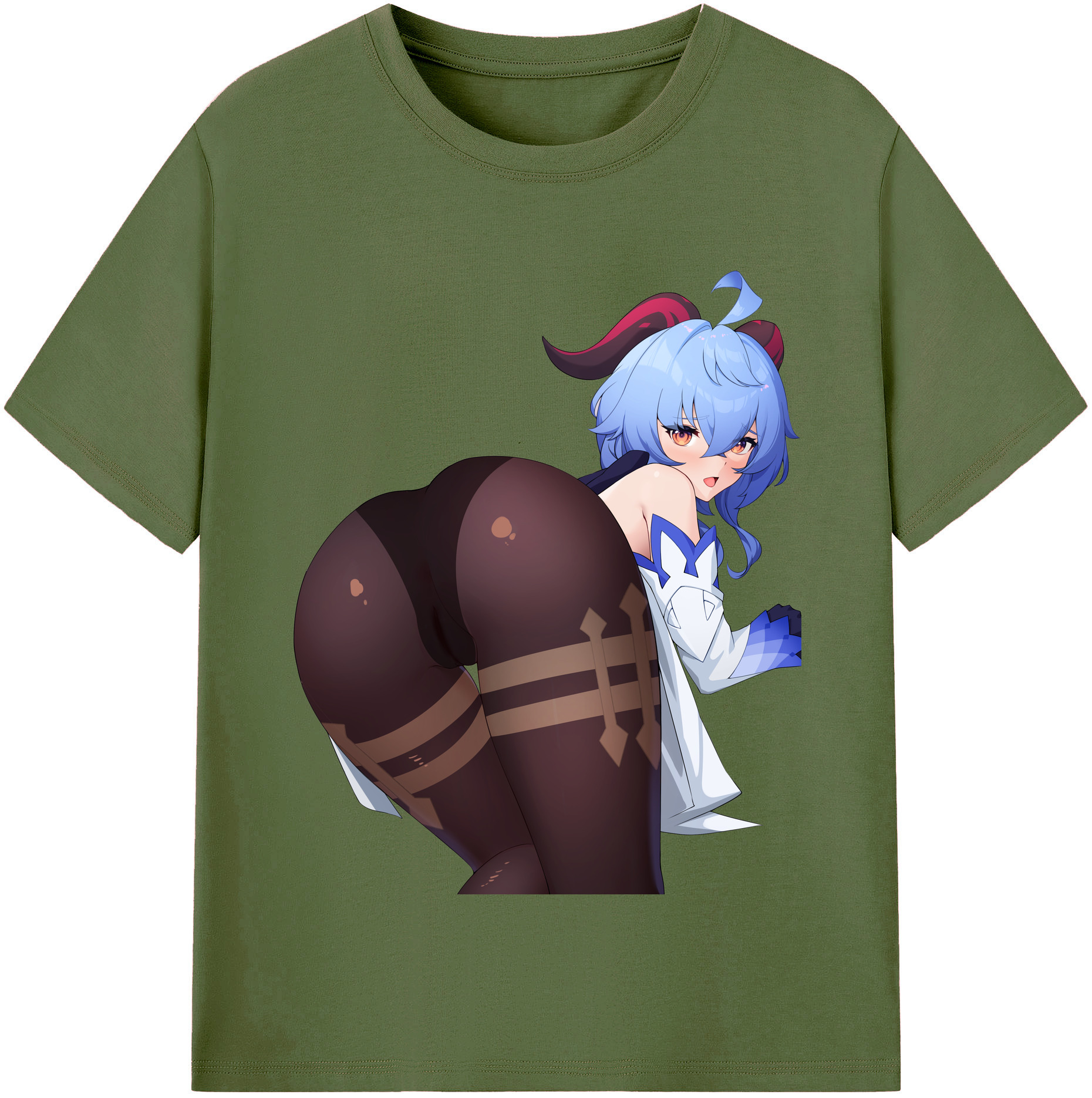 げんし神 甘雨 かんう genshin Ganyu 綿100％半袖Tシャツ（フロントプリント）